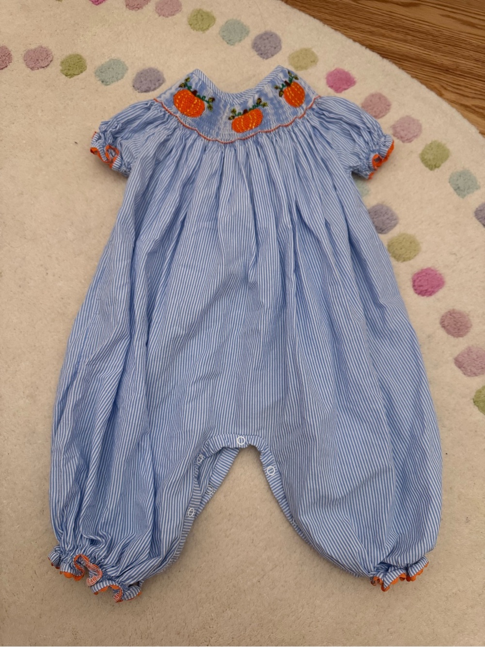 Smocked Pumpkin Romper